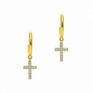 Earrings-in-silver-925-yellow-gold-plated-with-zirconia