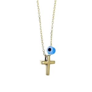 Necklace-silver-925-gold-plated-with-evil-eye