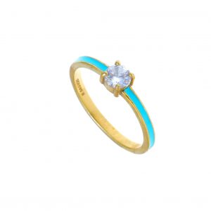 Ring-silver-925-yellow-gold-plated-with-zirconia-and-enamel