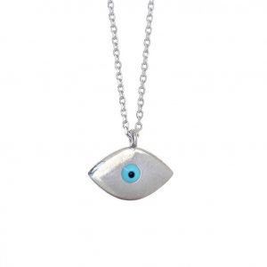 Necklace-in-silver-925-rhodium-plated-with-enamel-eye