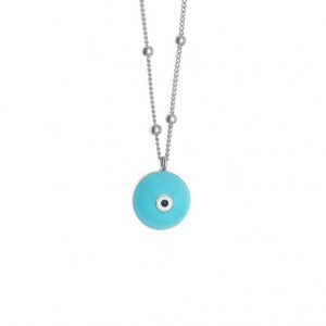 Necklace-silver-925-rhodium-plated-&-with-enamel-evil-eye