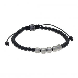 Cord-bracelet-in-silver-925-black-rhodium-plated-with-onyx