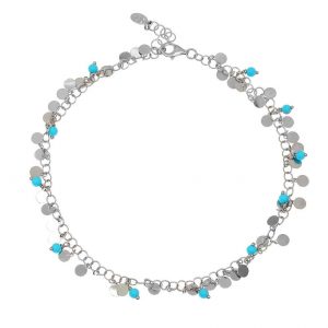Foot-chain-925-rhodium–plated-with-tyrqoise