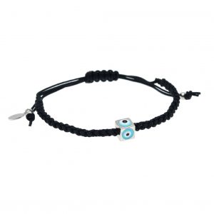 Bracelet-silver-925-rhodium-plated-with-enamel-and-cord