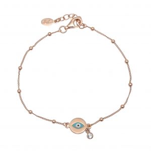 Bracelet-silver-925-pink-gold-plated-with-enamel-and-white-zirconia