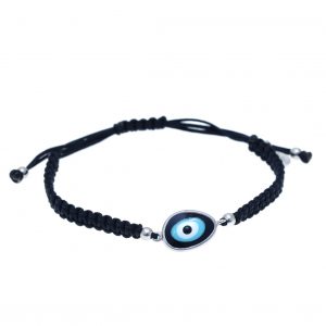 Bracelet-silver-925-rhodium-plated-with-enamel-evil-eye-with-cord