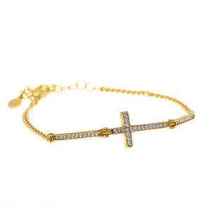 Bracelet-silver-925-yellow-gold-plated-with-zirconia