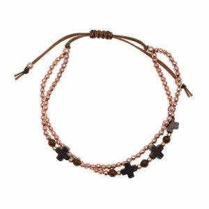 Bracelet-silver-925-pink-gold-plated-with-synthetic-stones-&-cord