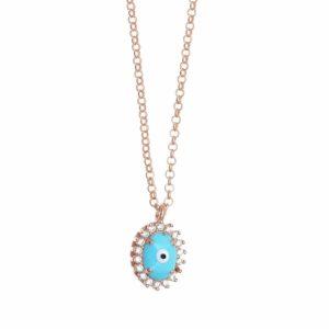 Necklace-silver-925-pink-gold-plated–with-enamel-evil-eye-and-white-zirconia (1)