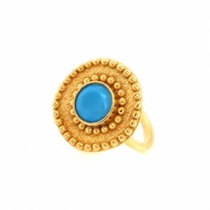 Ring-silver-925-yellow-gold-plated-with-turquoise
