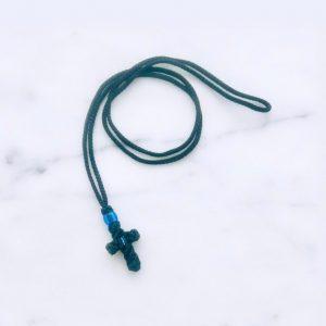 Small Kombo cross blue beads