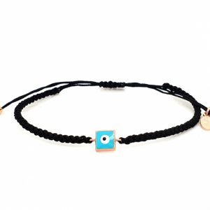 Bracelet-silver-925-pink-gold-plated-with-enamel-evil-eye-and-cord