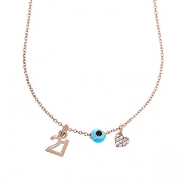 Necklace-silver-925-pink-gold-plated