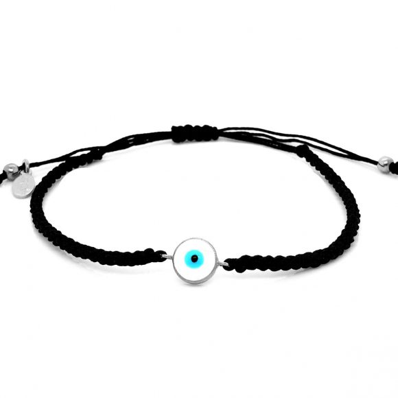Bracelet-silver-925-rhodium-plated-with-enamel-evil-eye-and-cord