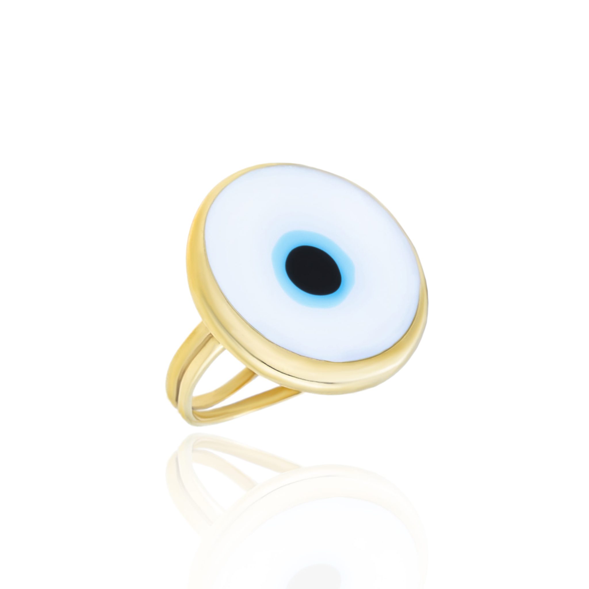 Ring-silver-925-yellow-gold-plated-&-with-enamel-evil-eye