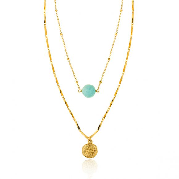 Necklase-silver-925-yellow-gold-plated-with-blue-agate